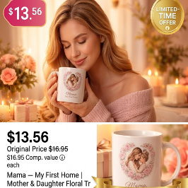 Mama — Mein erstes Zuhause | Mutter-und-Tochter-Bl Kaffeetasse