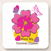 Mama mein Forever-Blumendesign  Getränkeuntersetzer (Vorderseite)