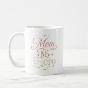 Mama mein Held Elegante rosa-goldene Typografie Kaffeetasse