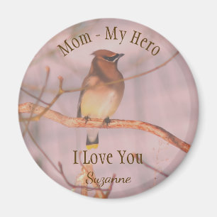 Mama mein Held ich liebe dich Waxwing Personalisie Magnet