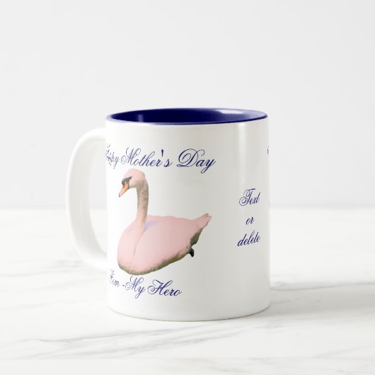 Mama Mein Held Muttertag Schwan Personalisiert Zweifarbige Tasse (Vorderseite Links)