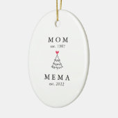 Mama | Mema Year Est. Weihnachten Keramik Ornament (Links)