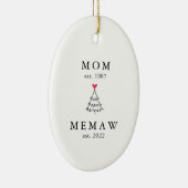 Mama | Memaw Year Est. Weihnachten Keramik Ornament (Rechts)