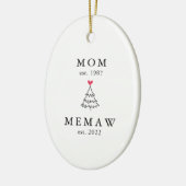 Mama | Memaw Year Est. Weihnachten Keramik Ornament (Links)