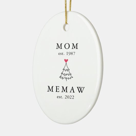 Mama | Memaw Year Est. Weihnachten Keramik Ornament (Links)