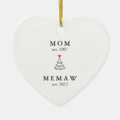Mama | Memaw Year Est. Weihnachtsschmuck Keramik (Vorne)