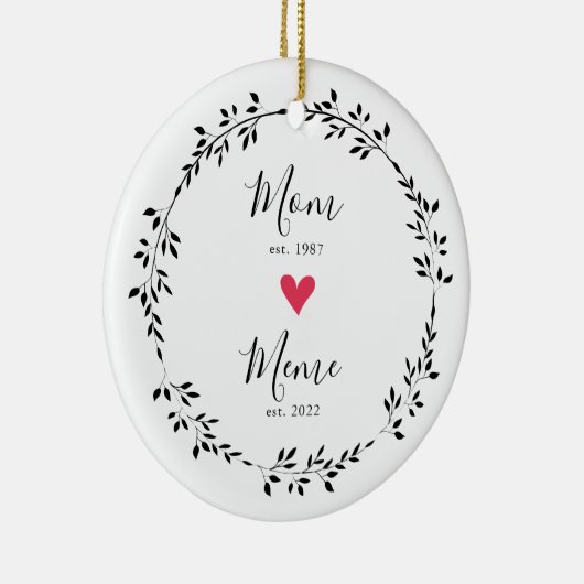 Mama | Meme Year Est. Keramik Keramik Ornament (Rechts)