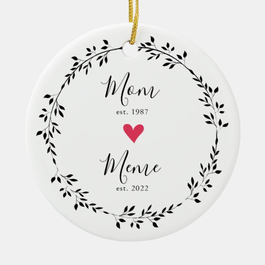 Mama | Meme Year Est. Keramik Keramik Ornament (Vorne)