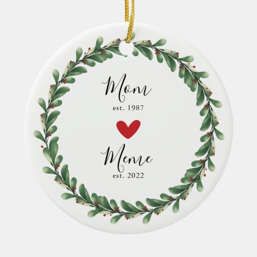 Mama | Meme Year Est. Keramik Keramik Ornament (Vorne)