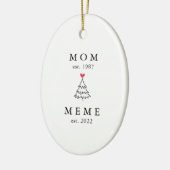 Mama | Meme Year Est. Weihnachten Keramik Ornament (Links)