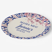 Mama Mia Baby Shower Cherry Blossoms Pappteller (Schrägansicht)