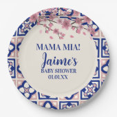 Mama Mia Baby Shower Cherry Blossoms Pappteller (Vorderseite)