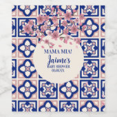 Mama Mia Baby Shower Cherry Blossoms Weinetikett (Einzelnes Label)