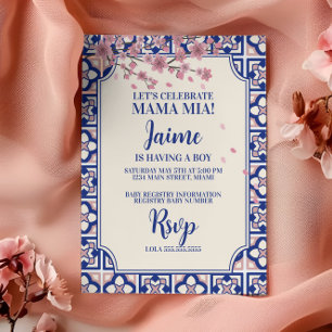 Mama Mia Baby Shower Kirschblüten Einladung