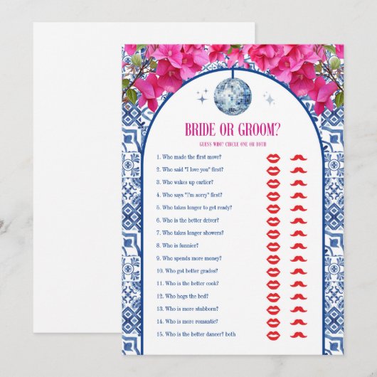 Mama Mia Hen Party Bridge oder Game Cards Einladung (Vorne/Hinten)