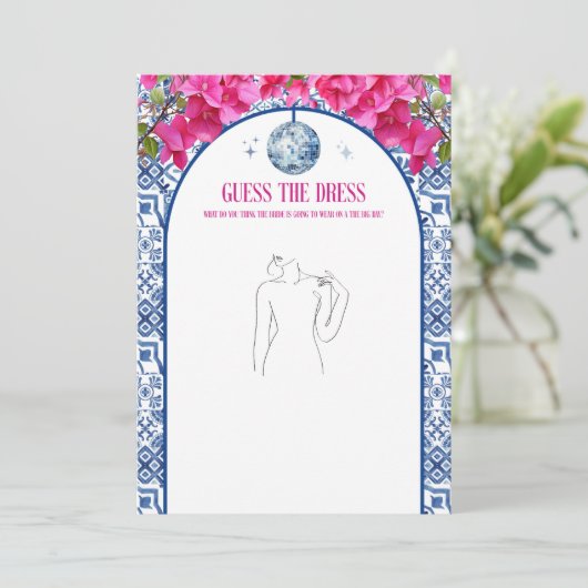 Mama Mia Hen Party rät die Dress Game Cards Einladung (Stehend Vorderseite)