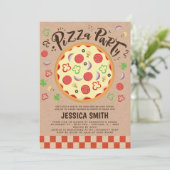 Mama Mia Imitats Kraft Pizza Party Babydusche Einladung (Stehend Vorderseite)
