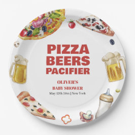 Mama Mia Italian Pizza Beer Schnuller Baby Shower Pappteller