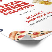 Mama Mia Pizza Beer Schnuller Baby Dusche Willkomm Poster (Ecke)