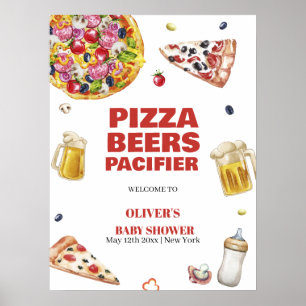 Mama Mia Pizza Beer Schnuller Baby Dusche Willkomm Poster