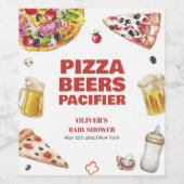 Mama Mia Pizza Beer Schnuller Baby Shower Weinetikett (Einzelnes Label)
