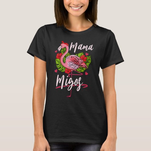 Mama Migos Niedlich Flamingo Mama Muttertag T-Shirt (Vorderseite)
