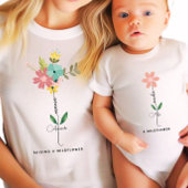 Mama Mini-Matching Benutzerdefinierte Wildblume T-Shirt