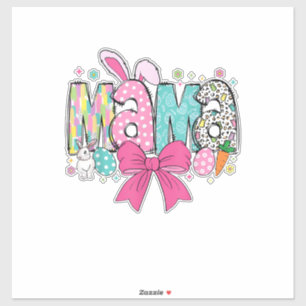 Mama Mini Ostern passendes Mama Bunny Oster Tag T- Aufkleber