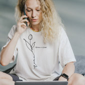 Mama | Minimaler Chic Script und Blume-T - Shirt