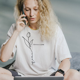 Mama | Minimaler Chic Script und Blume-T - Shirt