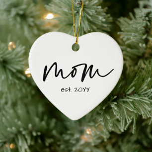 Mama Minimalistisches Typografie-Geschenk Keramik Ornament