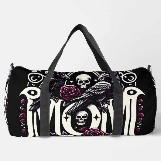 Mama mit 2 Ravens und Schädeln Duffle Bag (Vorderseite)