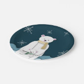 Mama mit Blue-White-Polar-Bär mit Baby-Party Pappteller (Schrägansicht)
