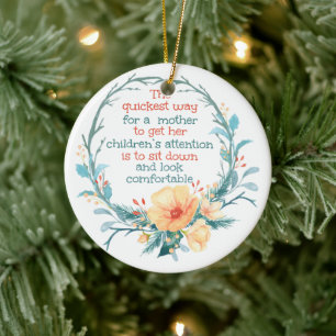 Mama mit Blumen ist der schnellste Weg für eine Mu Keramik Ornament