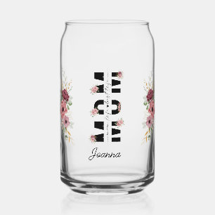 Mama mit Blumen - Rosa und Creme Personalisiert Li Dosenglas