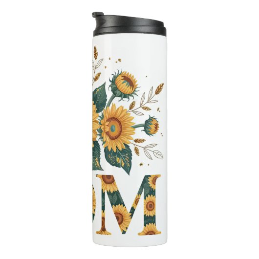 Mama mit Blumenblumen Thermosbecher (Nach rechts gedreht)