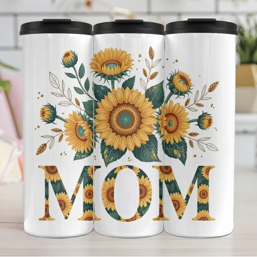 Mama mit Blumenblumen Thermosbecher