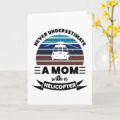 Mama mit einem Helikopter Funny Gift Mama Frauen Karte (Gelbe Blume)