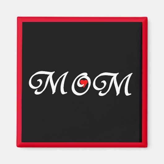 Mama mit einem roten Herz Magnet (Vorne)