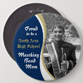 Mama mit Foto Blue Gold Button (Vorne & Hinten)