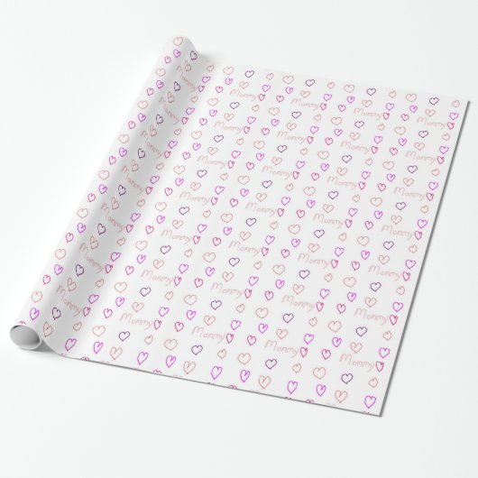Mama mit Herzen Geschenkpapier (Ungerollt)