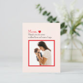 "Mama" mit Herzfunktion und benutzerdefinierter Me Postkarte (Stehend Vorderseite)