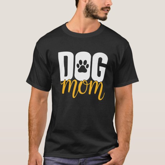 Mama mit Hunde-Footprint-Mamas T-Shirt (Vorderseite)