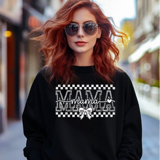 MAMA mit Karos und einer Schleife Sweatshirt