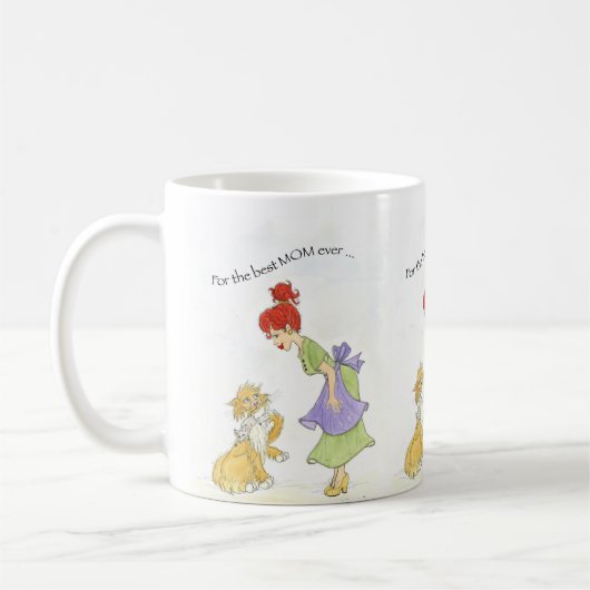 Mama mit Katze Kaffeetasse (Links)