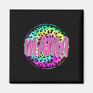 Mama mit Krawatte-Färbung Leopard Grafik für Girl Magnet