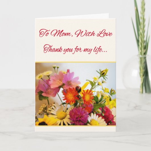 Mama mit Liebe Dankeskarte (Vorderseite)