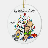 Mama mit Mädchen, 2 Babyboys, Cat Holiday Ornament (Links)