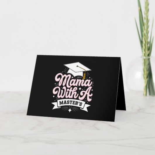 Mama mit Master-Abschluss-Abschluss-Mama Dankeskarte (Vorderseite)
