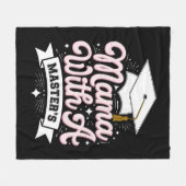 Mama mit Master-Abschluss-Abschluss-Mama Fleecedecke (Vorderseite (Horizontal))